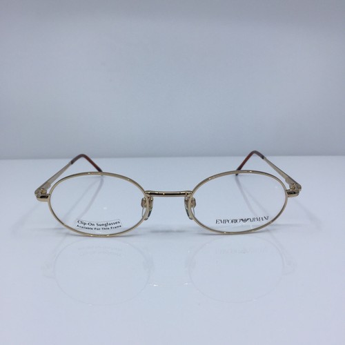 New Vintage Emporio Armani 077 Oval Eyeglasses EA 77 C. 743 Shiny Gold 49-20mm - Picture 3 of 12