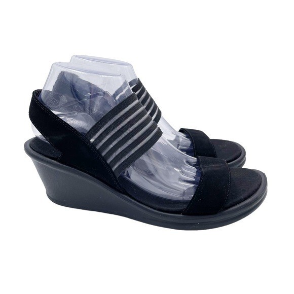 Skechers Rumblers Sci-Fi Wedge Sandal Black Memory Foam 38472