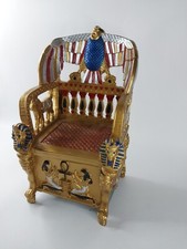 EINZIGARTIGE ANTIKE ÄGYPTISCHE Statue König Tutanchamun Thron Stuhl Steinskul...