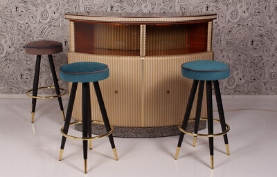 Barhocker 60er 70er Jahre Italy bar hocker velvet counter stool 70s tabouret a50