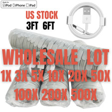 500X Wholesale Lot USB Charger Cable For Apple iPhone 7 8 XR 12 13 Charging Cord