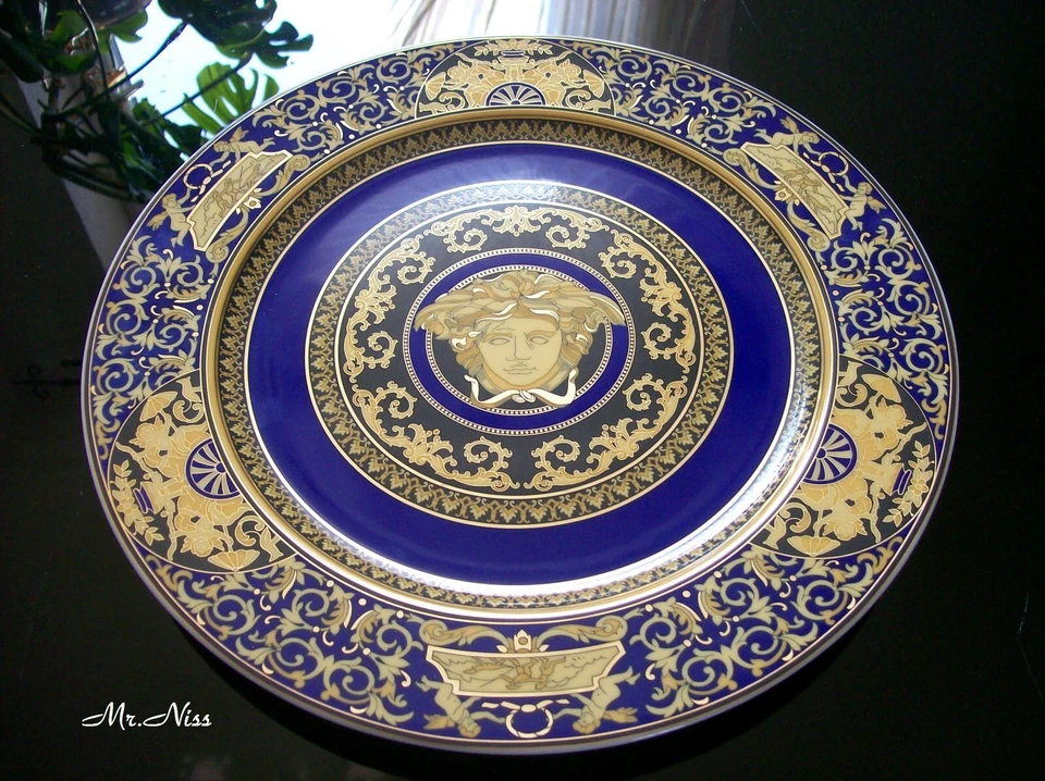 Rosenthal Versace Medusa Blue/Blau Platzteller/Wandteller 30 cm **1 A NEUWARE**