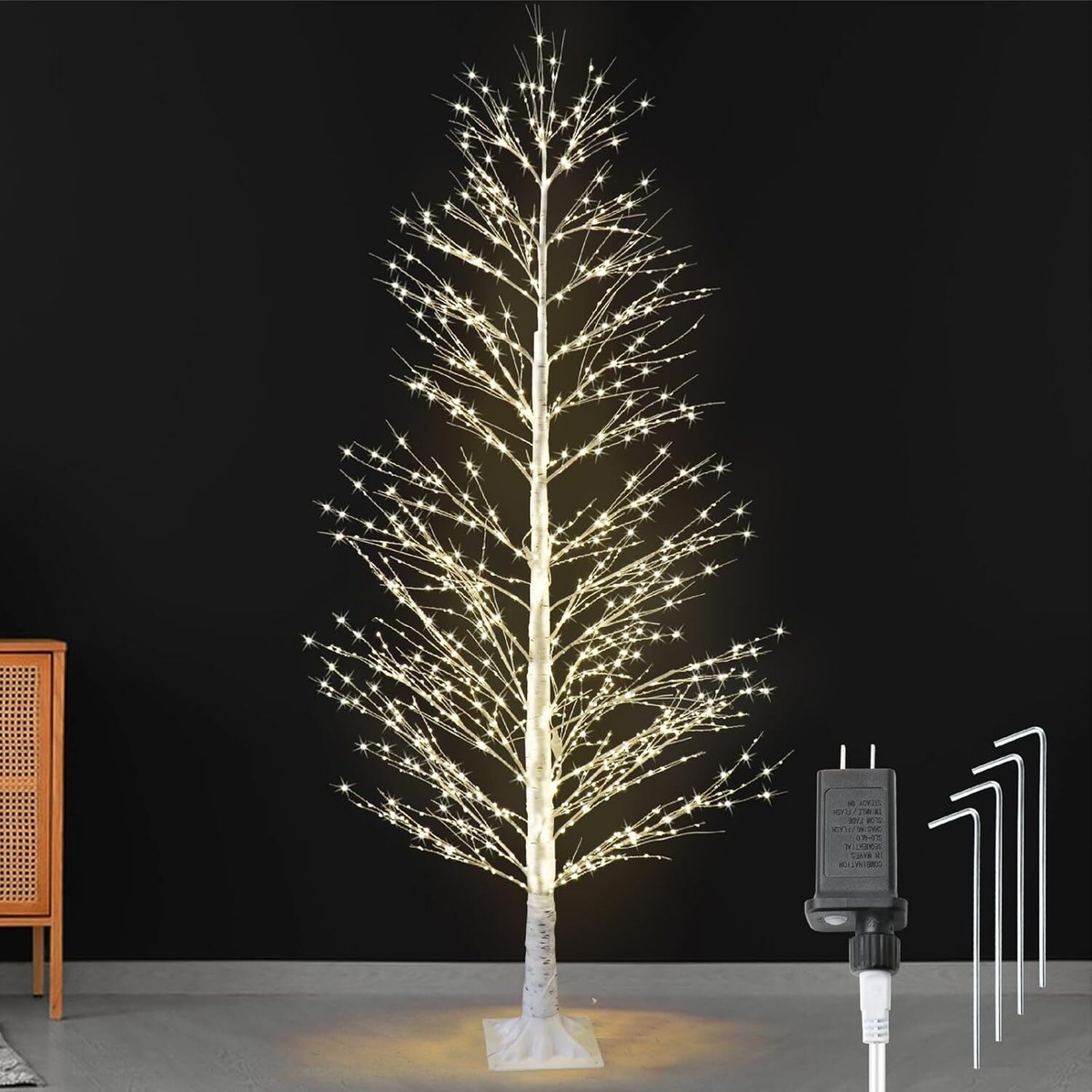 6FT Enchanting Birch Tree with 1300 LED Lights, Twinkle Light