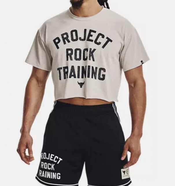 Under Armour Mens Project Rock Stay Hungry Cutoff T-Shirt Gray Size XL NWT