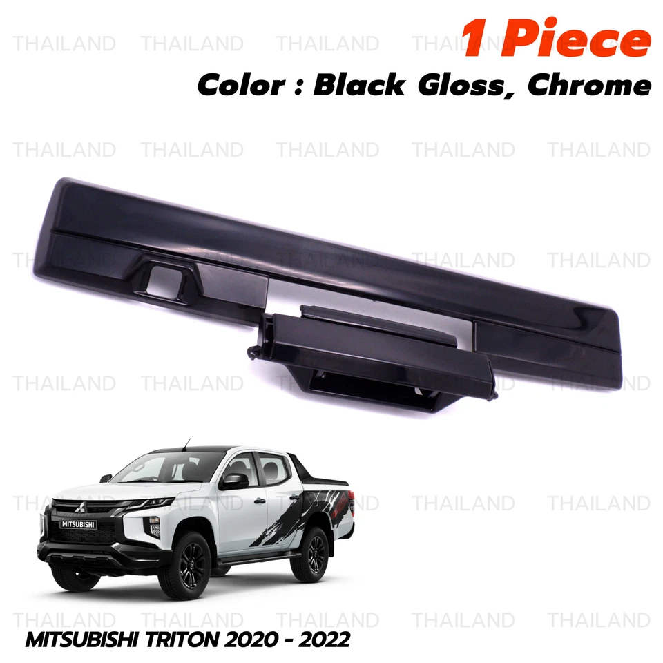 Black Tailgate Door Handle + Camera Hole Fits Mitsubishi L200 Triton 2020 2022 Foto 2 de 4