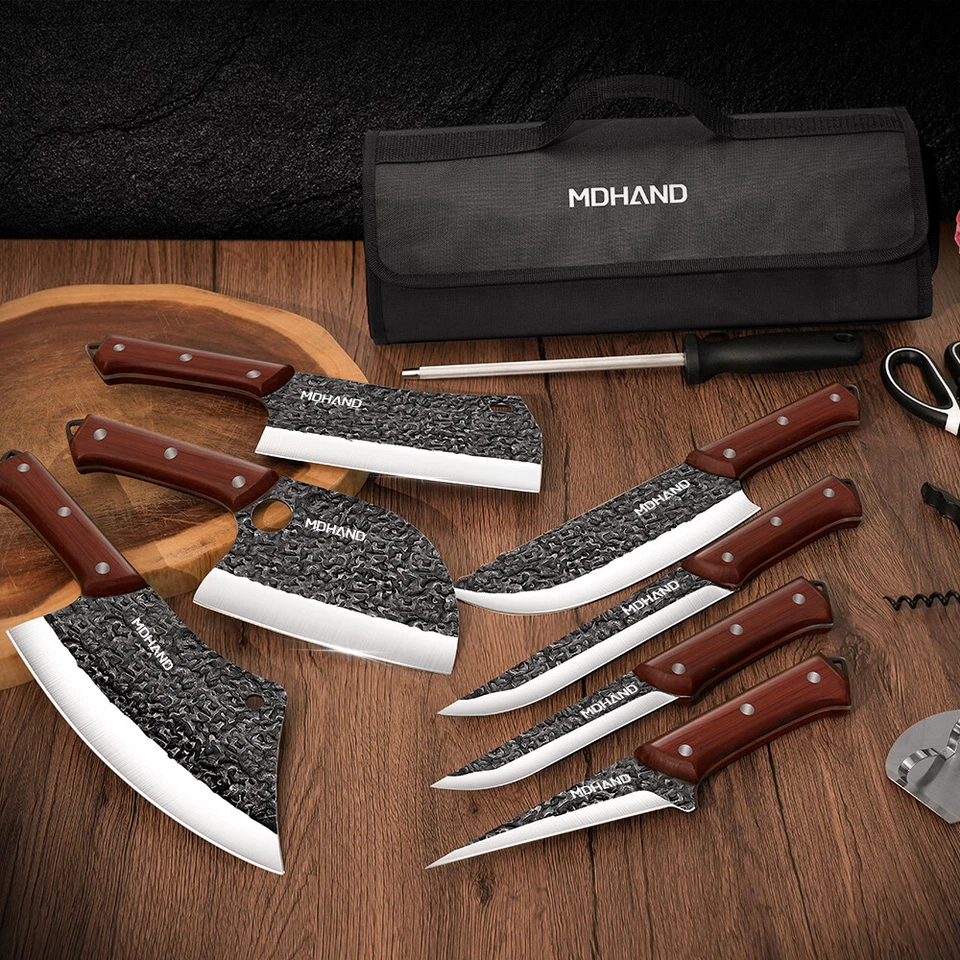 14X Japanese Kitchen Knife Set Damascus Steel Chef Knives, Sharp Butcher Cleaver - image 3 of 4