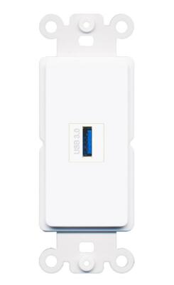 RiteAV 1 Port USB-3 Wall Plate Insert Module Rocker [White]