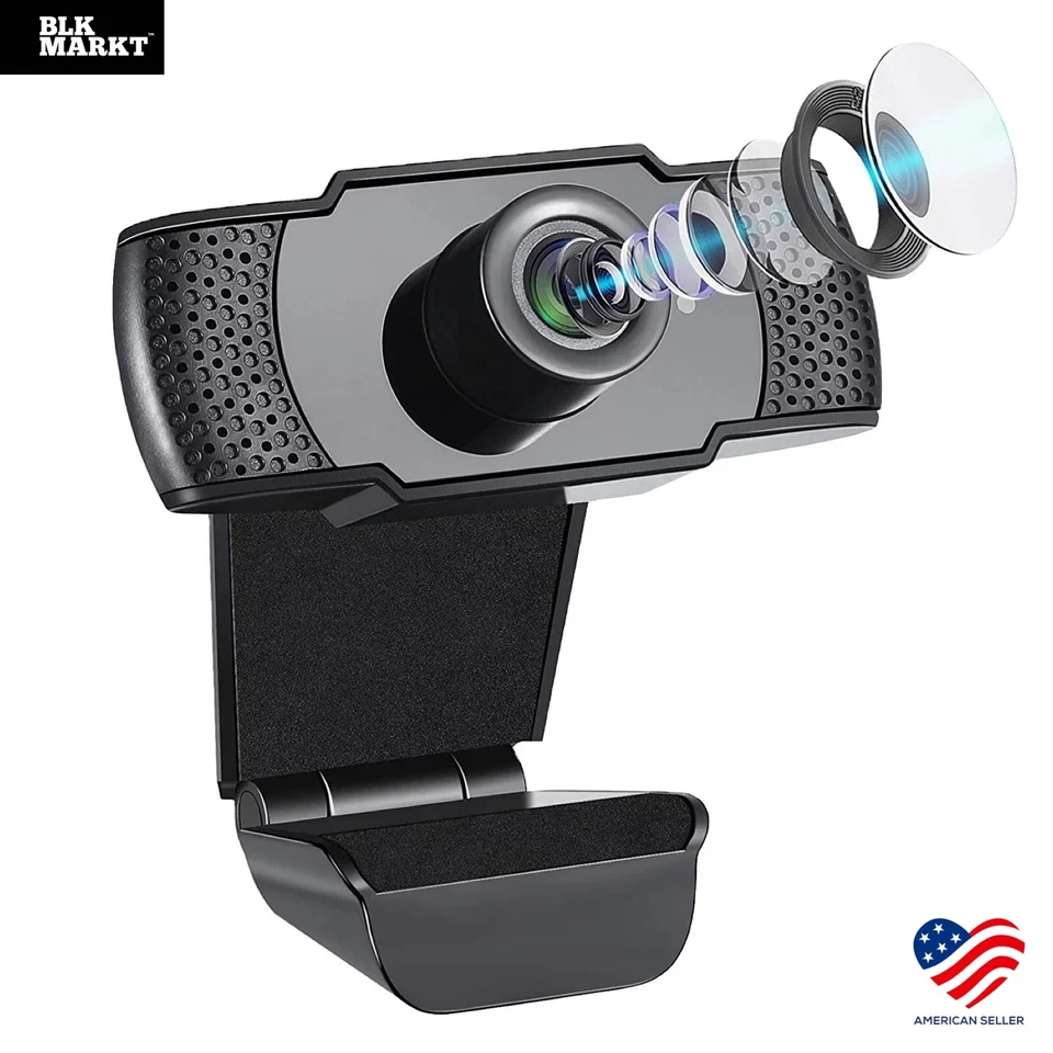 Webcam HD with Microphone Web Camera USB 2.0 for PC MAC Desktop Laptop Computer - Image 4 of 4