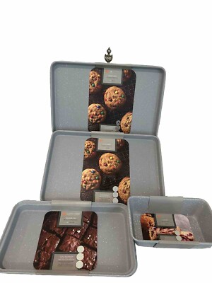 Masterclass Gray Speckled Baking Pans And Cookie Sheets 4 Pieces