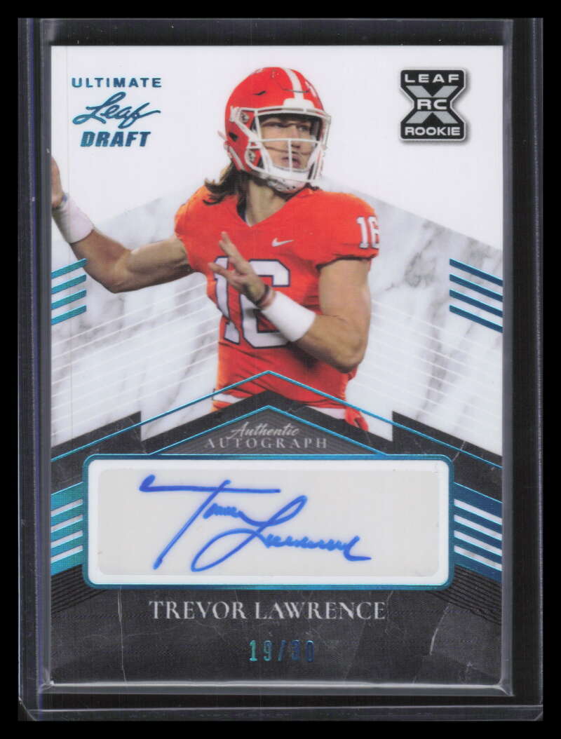 Trevor Lawrence Leaf Ultimate Draft 1991 Leaf Rookie Autographs #TL1 Platinum Spectrum