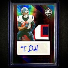 2023 Limited Football Tank Dell RC Rookie Patch Auto Ruby Spotlight /49 Rare SP