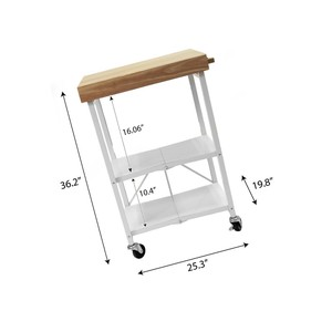 Furniture White Origami Foldable Kitchen Island Cart Home