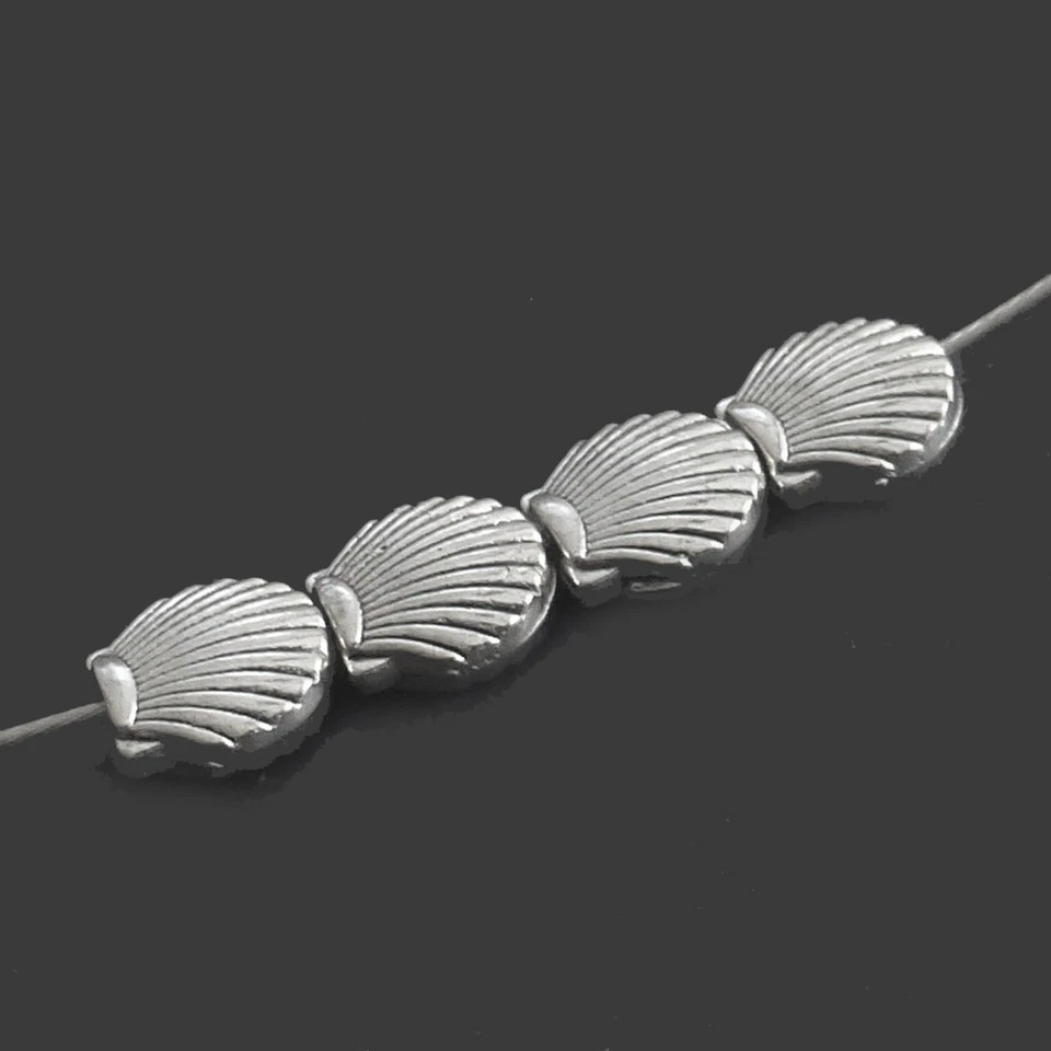 Metallperlen Muscheln 8 mm Farbe Silber antik Perlen Spacer nenad-design AN137 - Bild 3 von 4