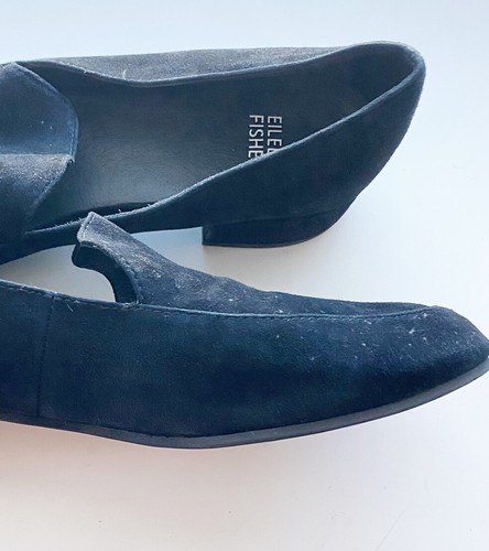 Eileen Fisher Women’s Elan Suede Loafers Size 8.5 Black Slip On Comfort - Picture 9 of 9