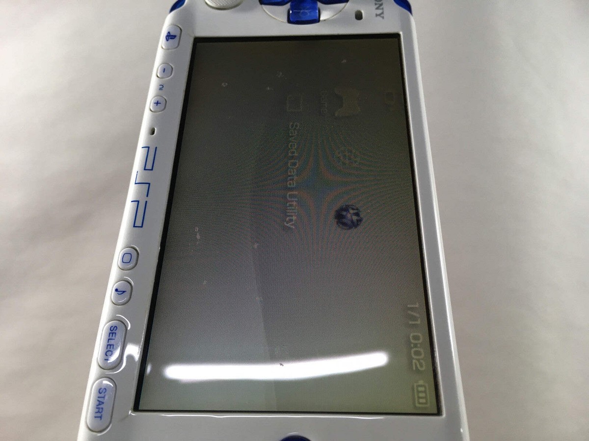 PSP3000 ブルー GD7677 Plz Read Item Condi PSP-3000 WHITE & BLUE SONY PSP