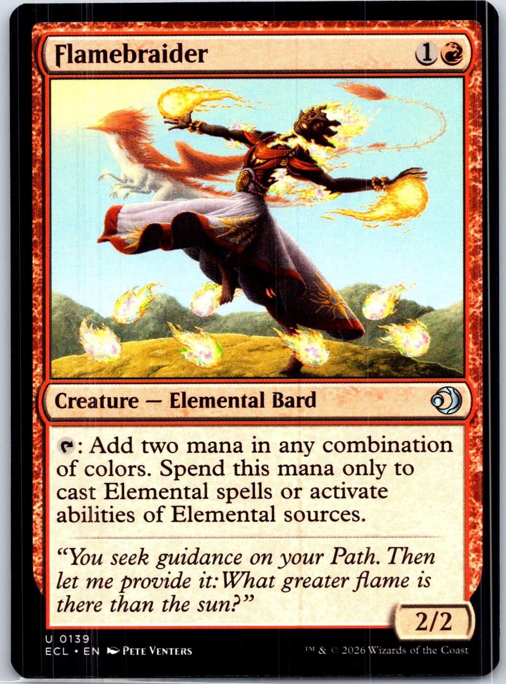 Flamebraider 139 Uncommon Lorwyn Eclipsed Magic: The Gathering Near Mint