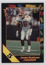 1991 Wild Card Draft 5 Stripe Jerome Henderson #71 Rookie RC 0dp1. rookie card picture