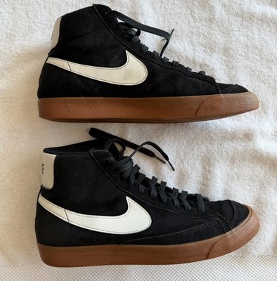 Nike Blazer Mid  77 Suede Black White Gum Medium Brown Men s Size 12 CI1172-003