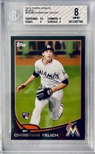2013 Topps Update CHRISTIAN YELICH Black Parallel RC Rookie BGS 8 PSA /62 MVP