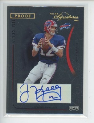 JIM KELLY AUTO 2004 PLAYOFF PRIME SIGNATURES PROOF GOLD 12/12 JERSEY # 1/1