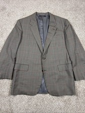 VTG Brooks Brothers Wool Blazer Sport Coat 48L Plaid Brown