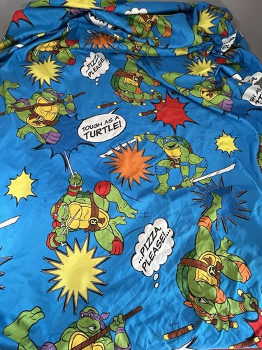 TMNT Teenage Mutant Ninja Turtles Blue Twin Fitted Sheet Only 2015 Nickelodeon - Picture 1 of 7