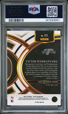 🔥 PSA 10 2023 Select Victor Wembanyama Silver Prizm Premier RC
