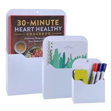 3 Pack Magnetic File Holder Wall Organizer Refrigerator Storage Pocket Mail