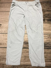 SIMMS Fishing Pants Mens XXL Gray Superlight Roll Up Leg 100% Nylon Lightweight