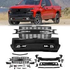 Front Bumper & Grille Assembly Kit For 2019-2021 Chevrolet Silverado 1500 Primed