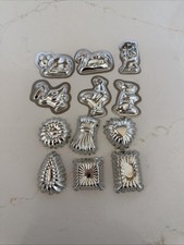 Lot of 12 Vintage Tin Metal Candy Chocolate Butter Molds Variety of Shapes