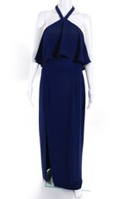 Amanda Uprichard Womens Sleeveless Piazza Gown Blue Size Small 10838536