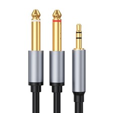 6.5mm to 3.5mm Cable Splitter Stereo Sound Cord for Laptop, Mixer and