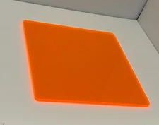 ORANGE FLUORESCENT ACRYLIC PLEXIGLASS 1/8" - PLASTIC SHEET **PICK THE SIZE** 