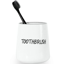 Toothbrush Holder for Bathroom Vanity and Countertop, Ceramic Farmhouse Brush...