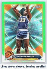 2023-24 Topps Chrome #116 David Thompson Green Logo Refractors