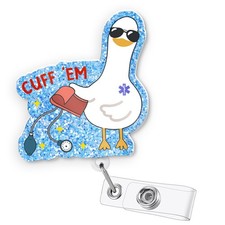 Funny Nurse Badge Reel   Retractable Cute ID Badge Holder with Alligator Clip...