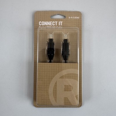 Radioshack Connect It 6ft Digital TOSLINK Audio Cable Optical Fiber Optic