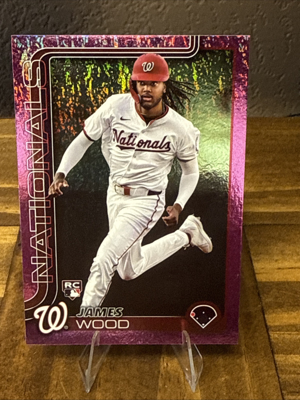 2025 Topps Series 1 - James Wood #181 Pink Holo Foil (RC) Nationals