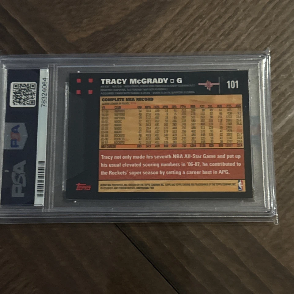 2007-08 Topps cromo Tracy McGrady #101 PSA 9 con Kobe Bryant. Foto 3 de 3