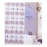 Textil Duschvorhang Vorhang Dusche + Ringe Beschwerungsband Stoffvorhang 180X200