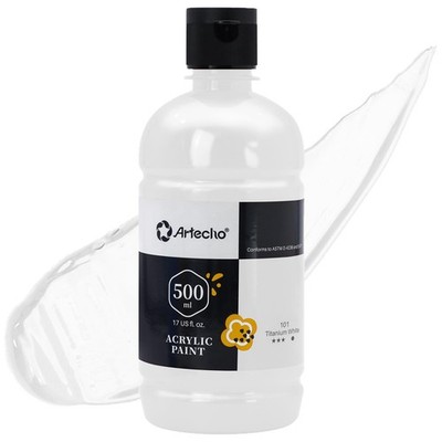 Artecho Titanium White Acrylfarbe 500ml/17oz, 500 ml (1er Pack), weiß 