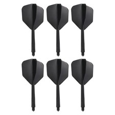 Integrated Dart Tree Fins, 6pc Durable Plastic Dart Wing Set, Black