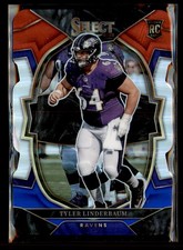 2022 Panini Select #74 Tyler Linderbaum Red and Blue Prizm Die Cut
