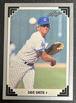 1991 Leaf Previews Dave Smith Baseball Card 456 Cubs Pitcher Fair Bad Corners OC