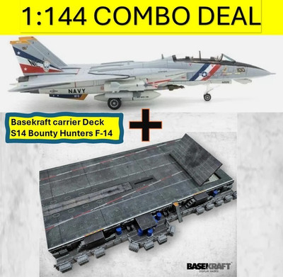 1/144 COMBO DEAL - Basekraft Carrier Deck + S14 F-14 Tomcat USN Bounty Hunters
