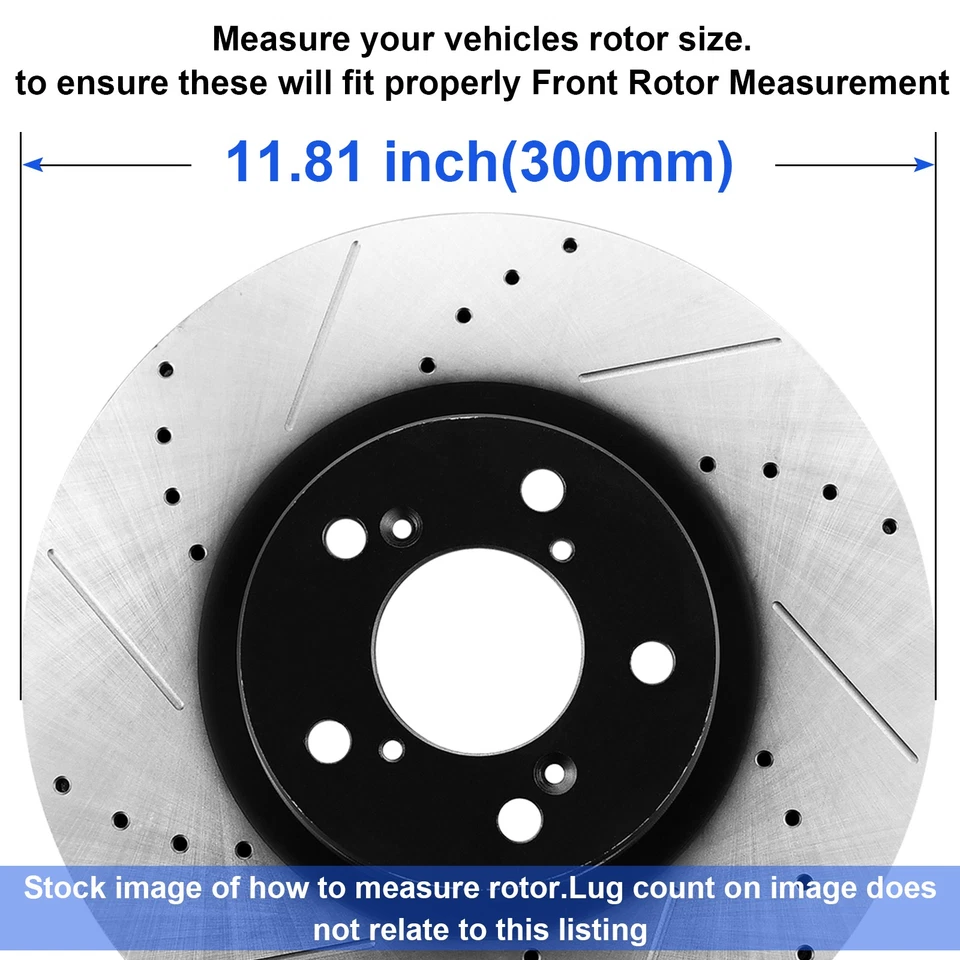 Front Disc Brake Rotors Kit For Hyundai Sonata Kia Forte Optima Sportage Rotor - Image 2 of 4