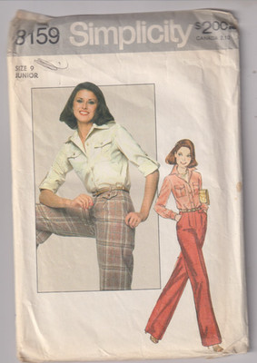 8159 SIMPLICITY c.1977 - SHIRT & PANTS - Jr Sz 9 B 32''