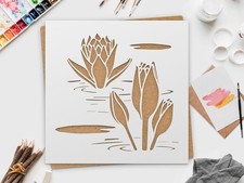 Lotus Flower Home Decor Wall Art Reusable Plastic Stencil - StencilAir