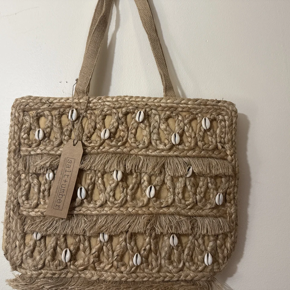 Beach Bag - Salt + Umber Isla Jute Seashell Tote/Purse/Bag - NEW WITH TAGS  - Image 3 of 4